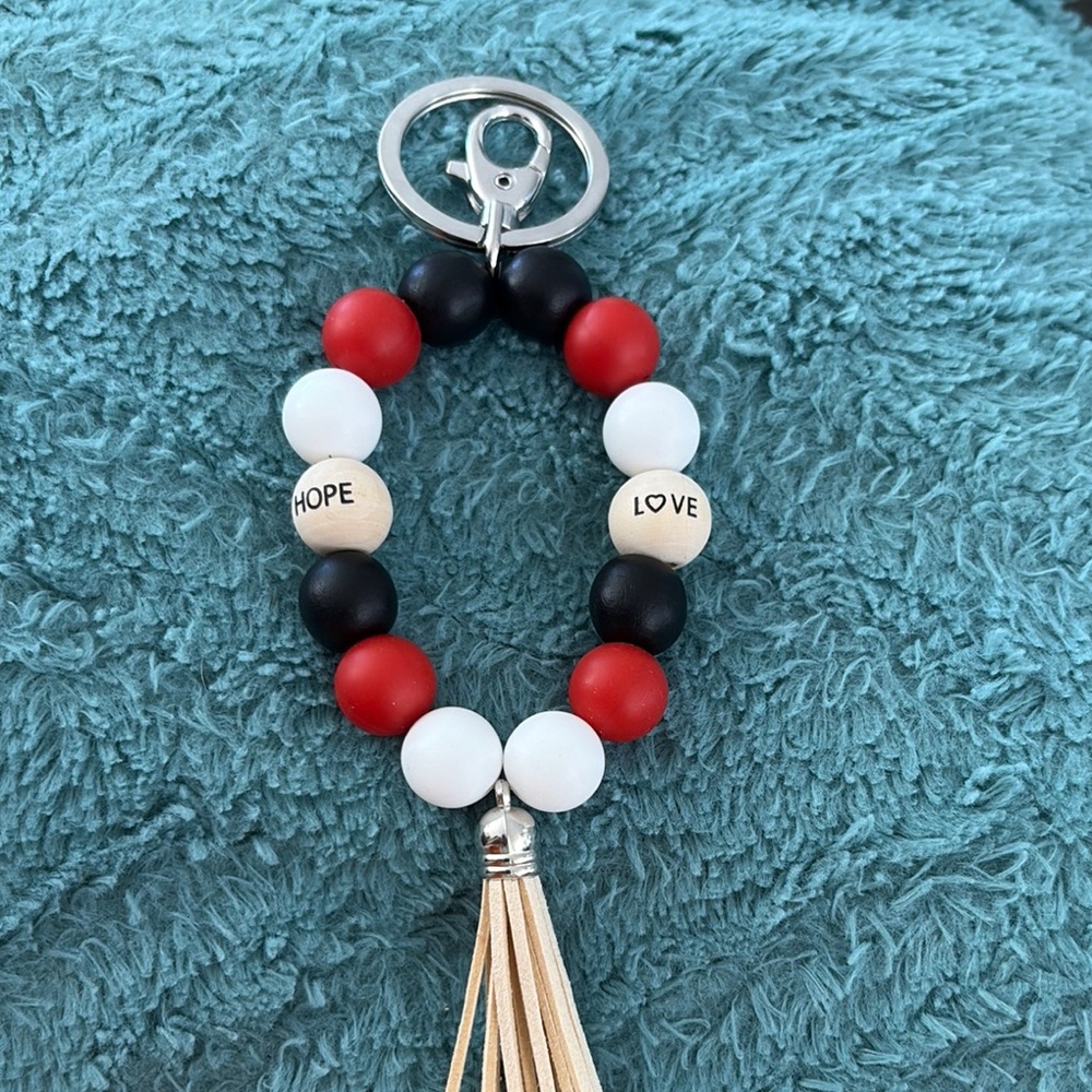 Handmade wristlet keychain